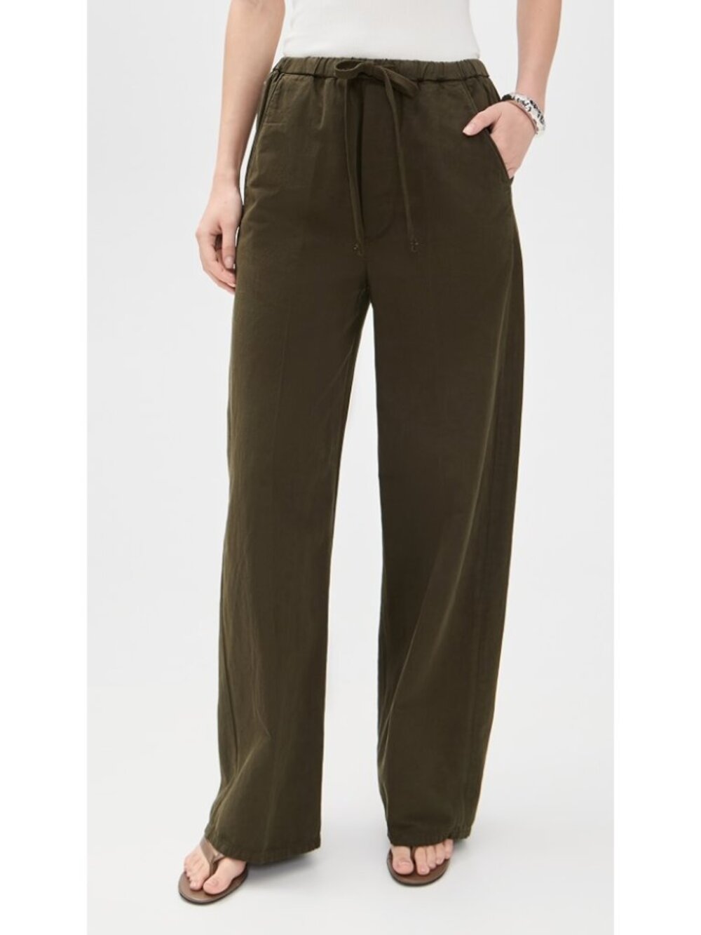 NEW Citizens of Humanity Aurora Pull On Pants Dark Olive High Rise Sz LARGE